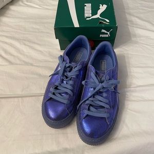 Puma Women's Metallic Purple Platform Sneaker
